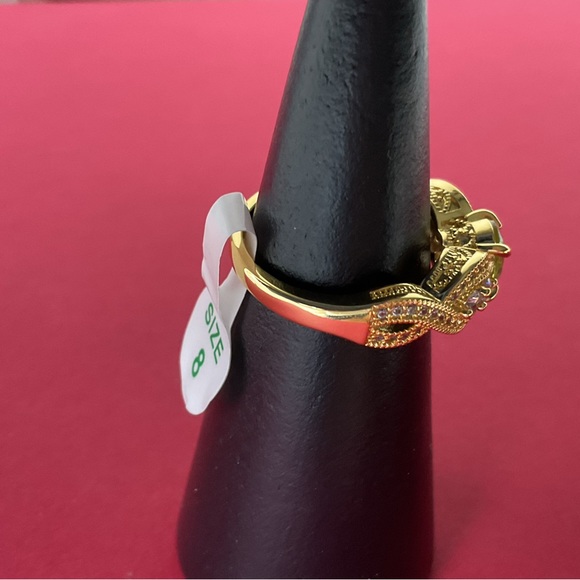 SOLD: ⭐️Bomb Party RBP2278 LC Lime Peridot & White Topaz on Yellow Gold Sz 8 Rin - Picture 2 of 5